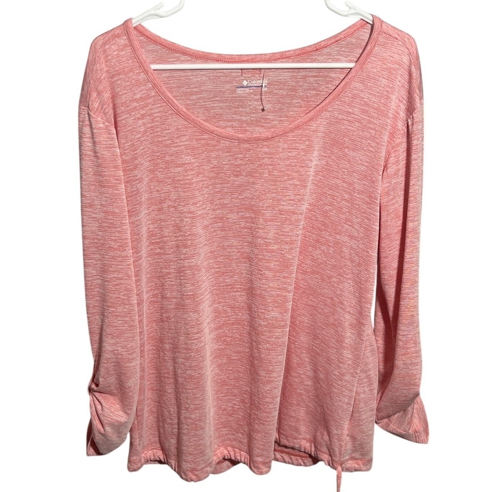 Columbia Sportswear Women's Coral Pink Heathered Long Sleeve Activewear Top Size
